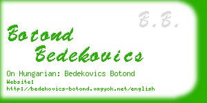 botond bedekovics business card